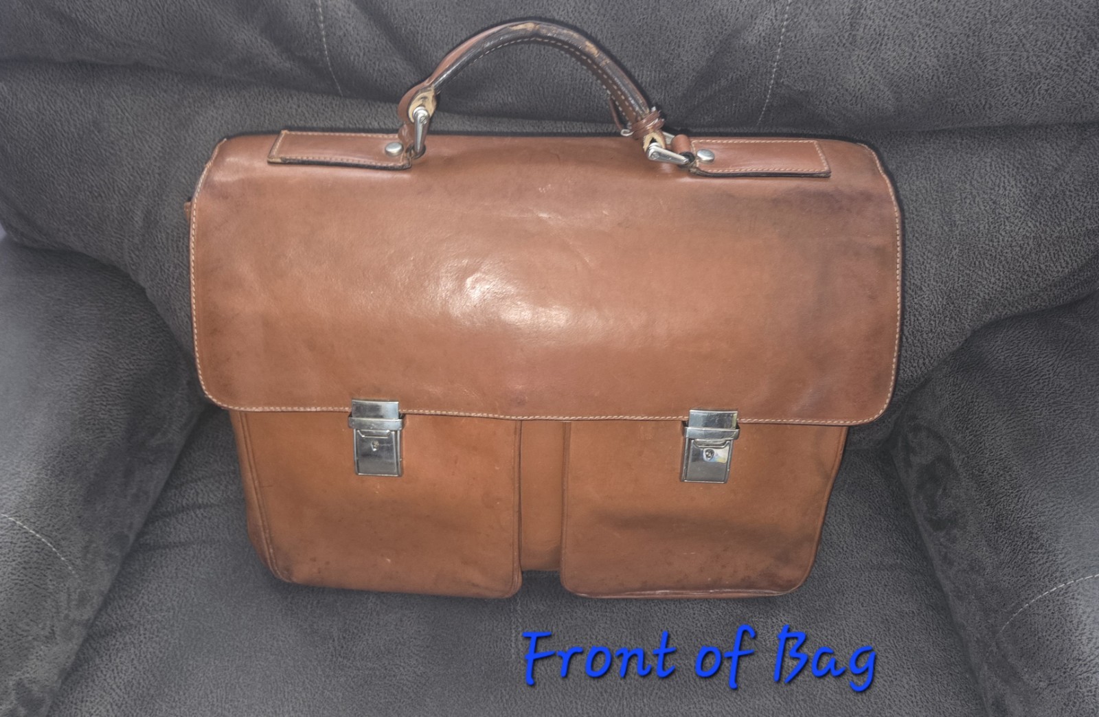 VINTAGE BARNEYS NEW YORK LEATHER BRIEFCASE -RARE FIND
