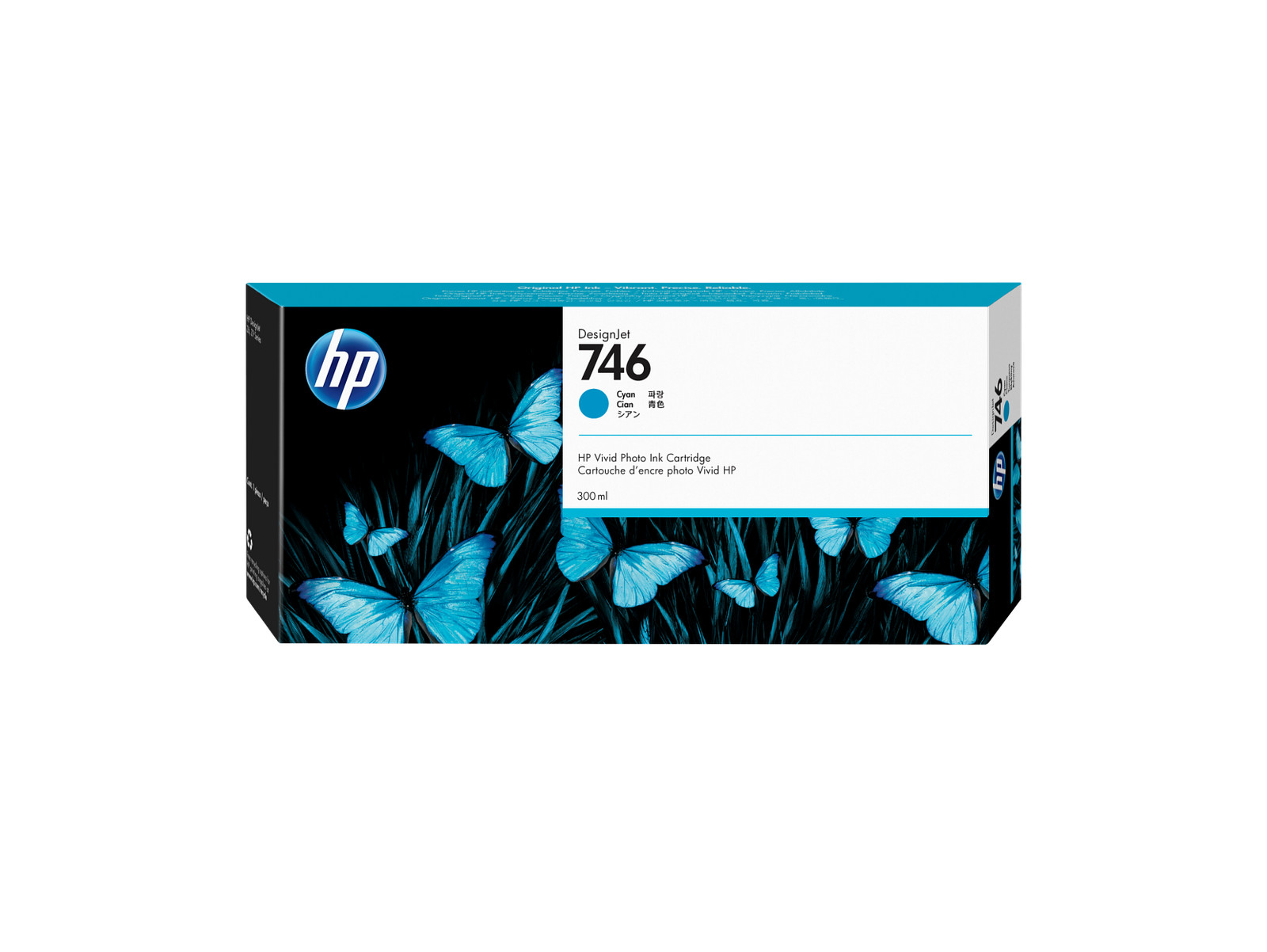 HP 746 300-ml Cyan DesignJet Ink Cartridge, P2V80A