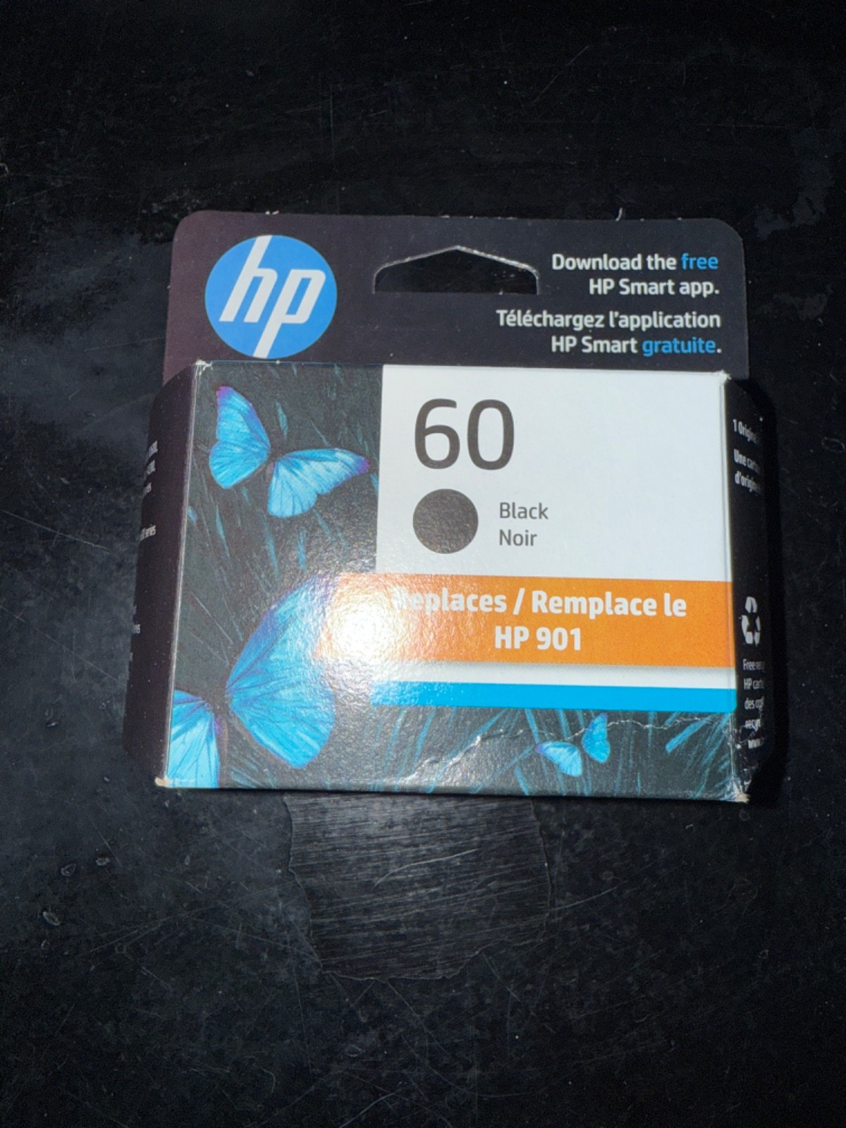 HP 60 Black Ink Cartridge Genuine OEM For HP Printer Exp Oct 2026 Sealed