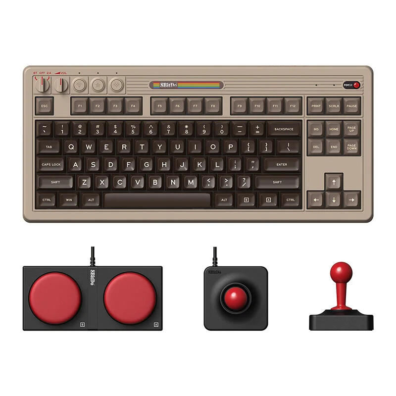 8BitDo Retro C64 Mechanical Keyboard, BT/2.4G/USB-C Gaming Keyboard with 87 Keys
