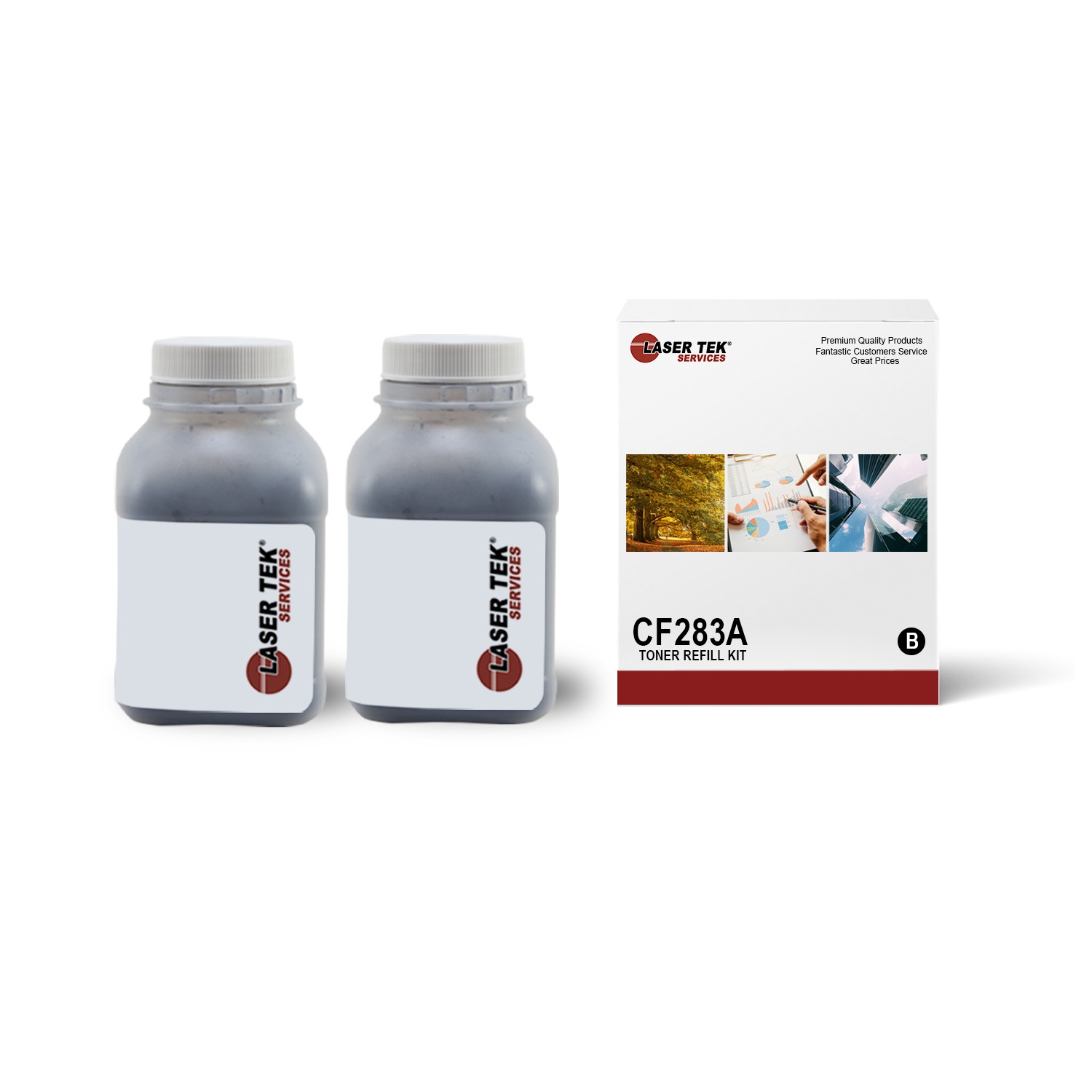 2Pk LTS CF283A Black Toner Refill Kit Compatible for HP LJ MFP M201dw M201n