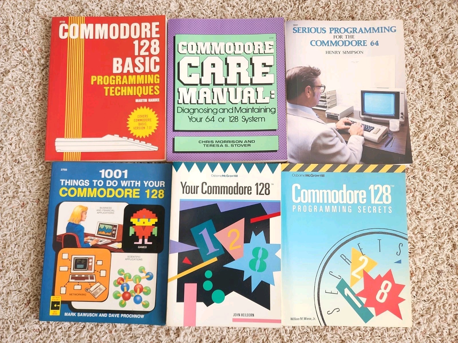 Vintage Commodore 64 128 Book Collection Lot of 6 Programming Basics Care WOW