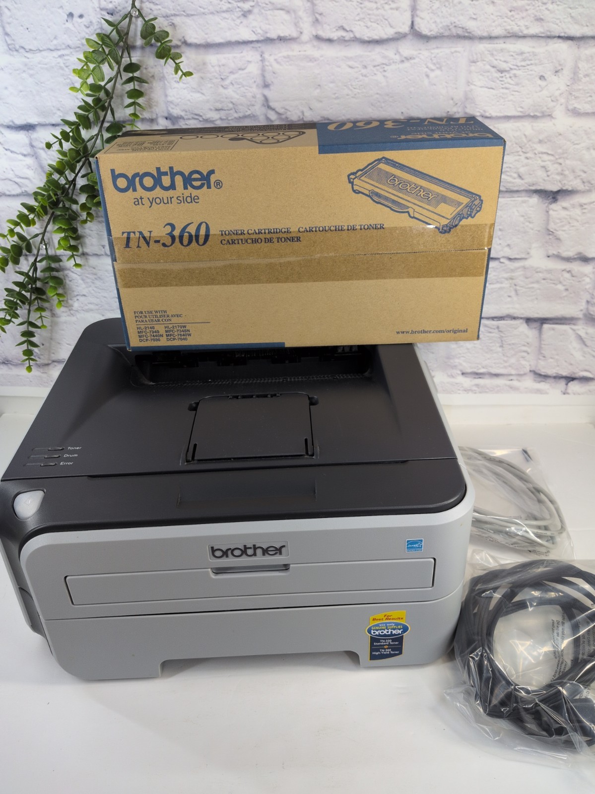 WORKING🚨Brother HL-2170W Wireless Compact Laser Printer Toner Tb-360 2008
