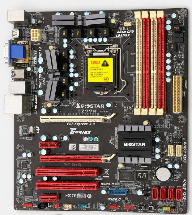 Original Biostar TZ77A Intel Z77 Motherboard LGA 1155 DDR3