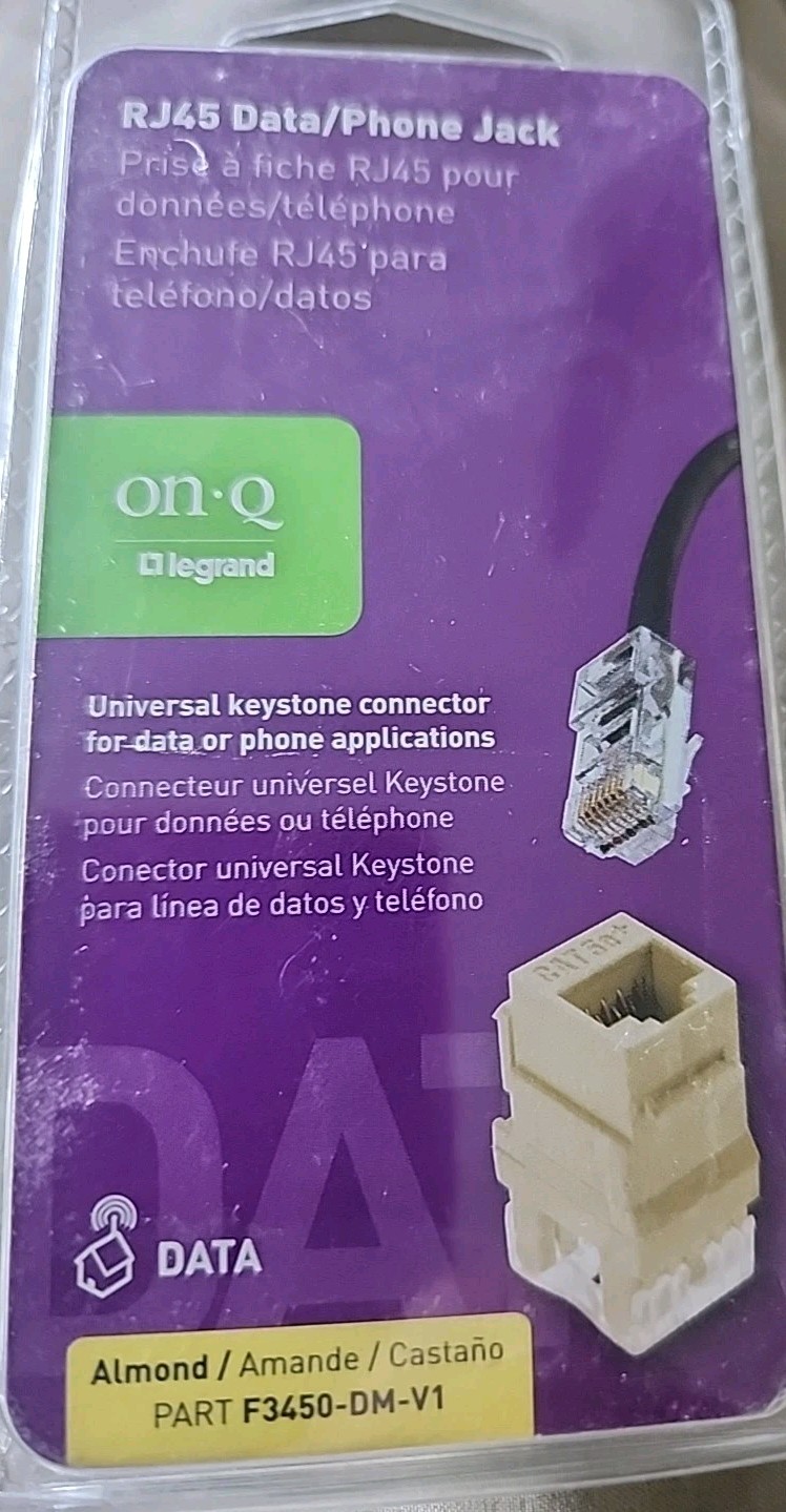 LEGRAND ~ OnQ RJ45 Data/Phone Jack Universal Keystone Connector /F3450-DM-V1