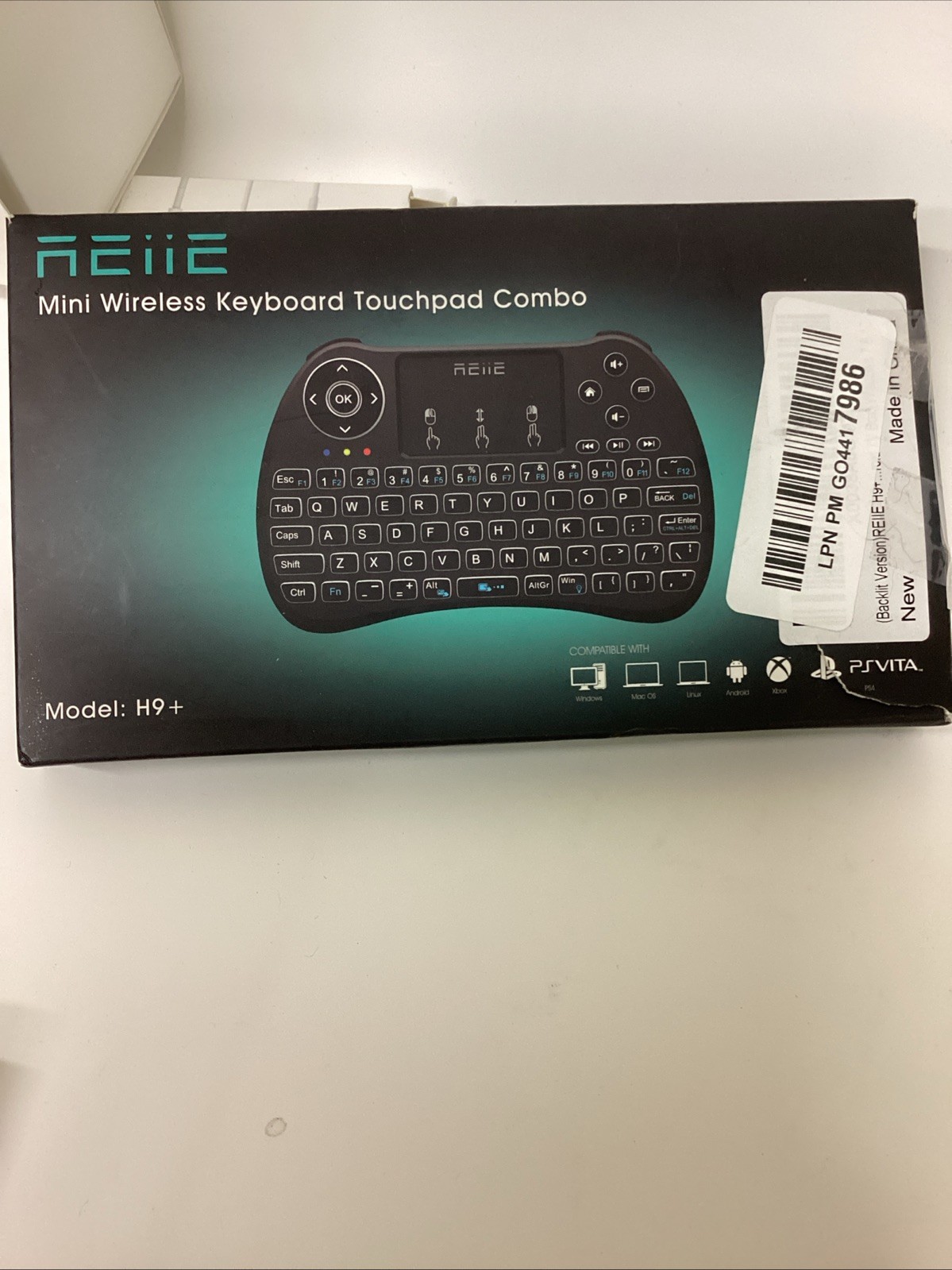 REIIE H9+ Wireless Mini Handheld Remote Keyboard w/ Touchpad | XBox Windows Mac