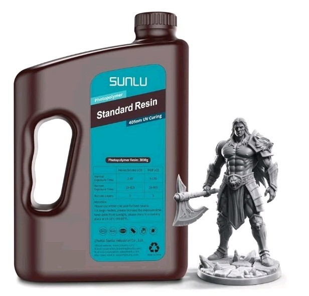 SUNLU 3kg Standard 3D Printer Resin- Reg Solid Grey 3000G