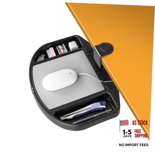 Clamp-On Desk Organizer, Multifunctional with Pencil Drawer, Mouse Pad