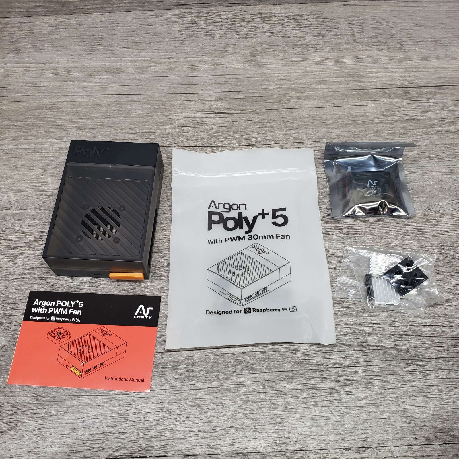 Raspberry Pi 5 POLY5+ Case Argon POLY 5+ Box with PWM Cooling Fan ABS NEW