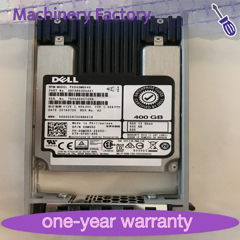 0GM5R3 GM5R3 DELL 400GB 12Gb/s SAS 2.5in MLC SSD R720 R730 R630