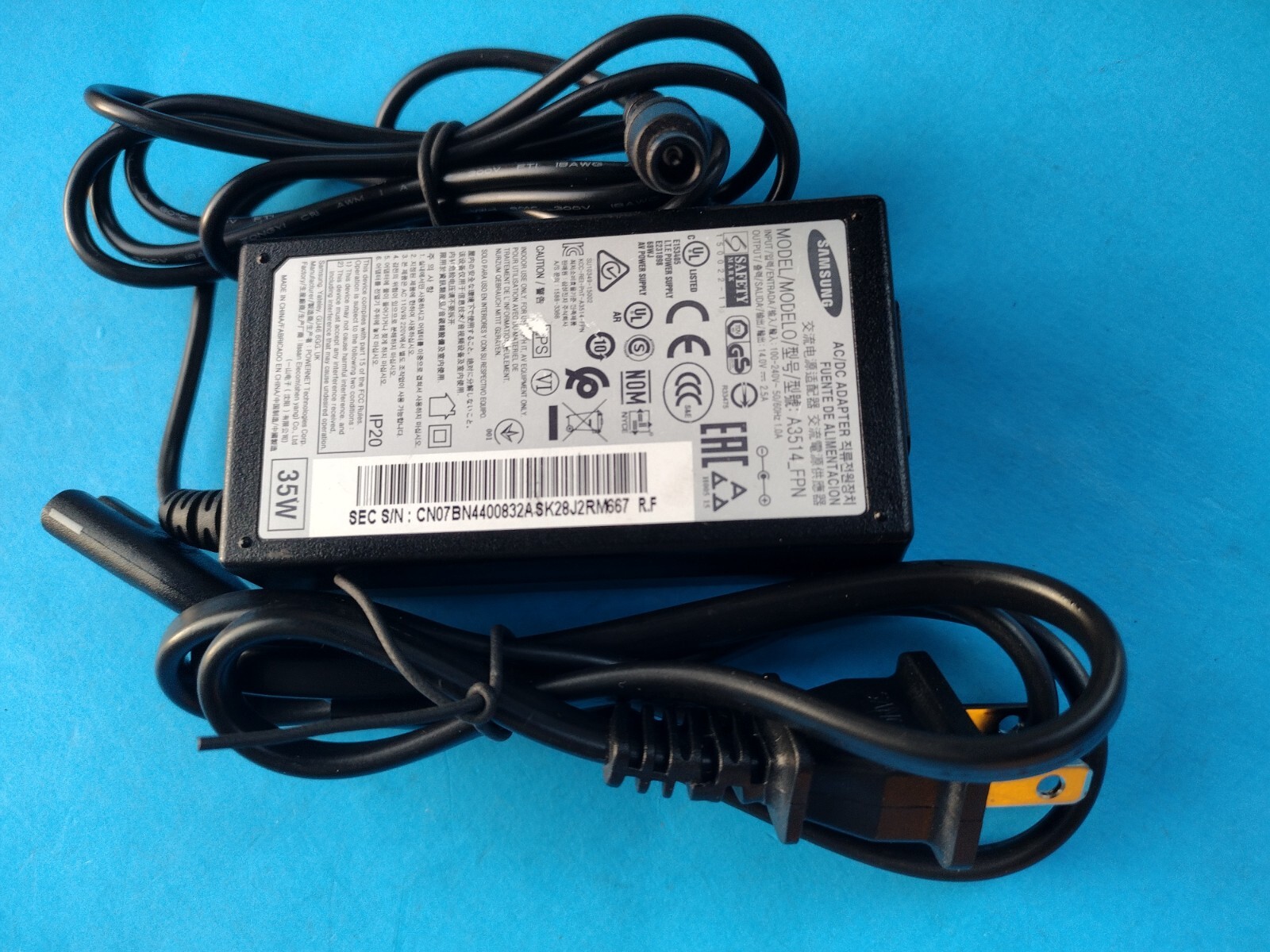 Genuine Samsung 35W 14V 2.5A Monitor TV AC/DC Adapter Power Supply A3514RPN Test
