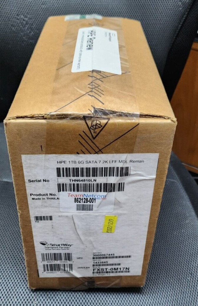 HPE 862128-001 861691-B21 1TB 7.2K 6Gbps LFF MDL SATA Hard Drive - HP RENEW
