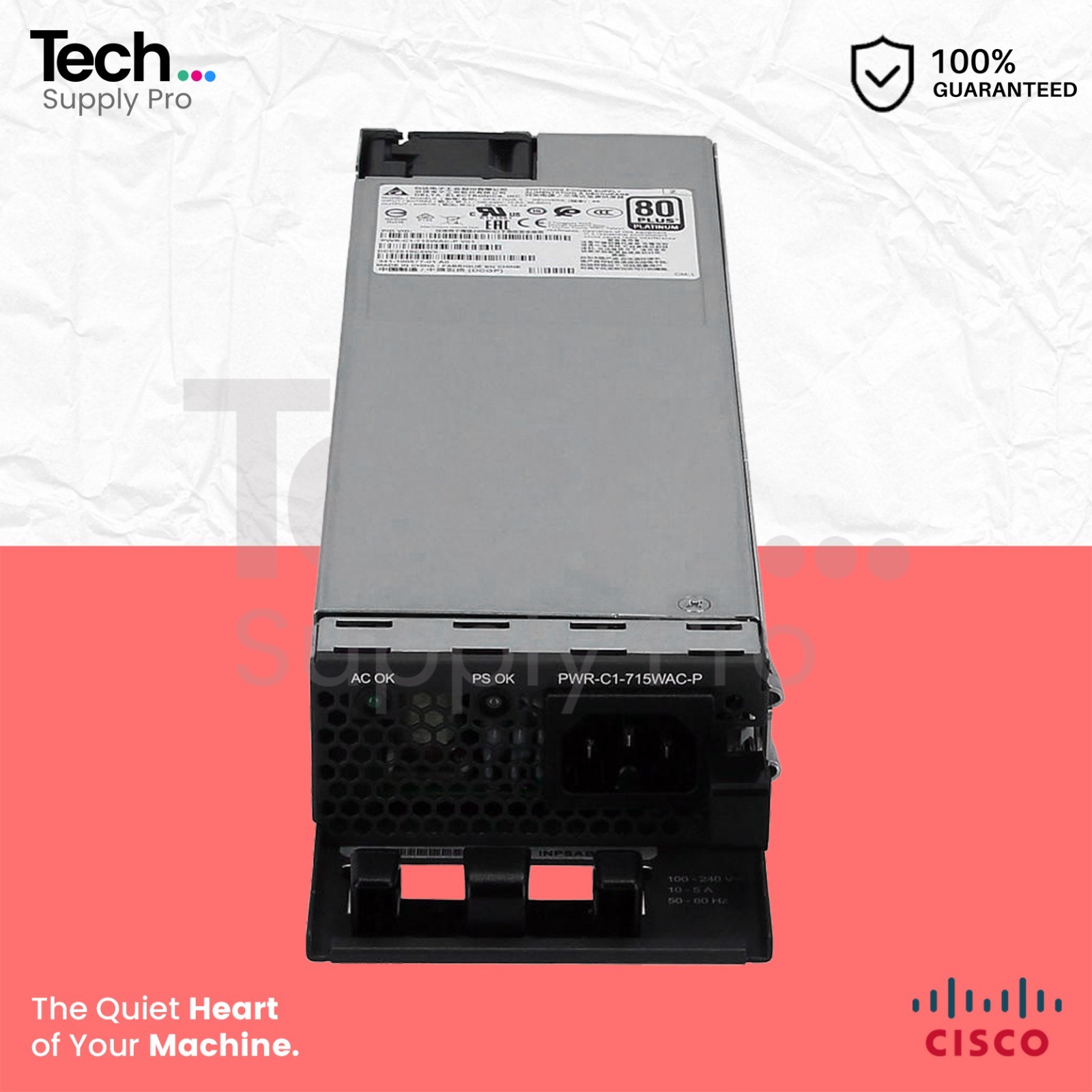 PWR-C1-715WAC-P Cisco 715W 80+ Platinum AC Power Supply for Catalyst 9300