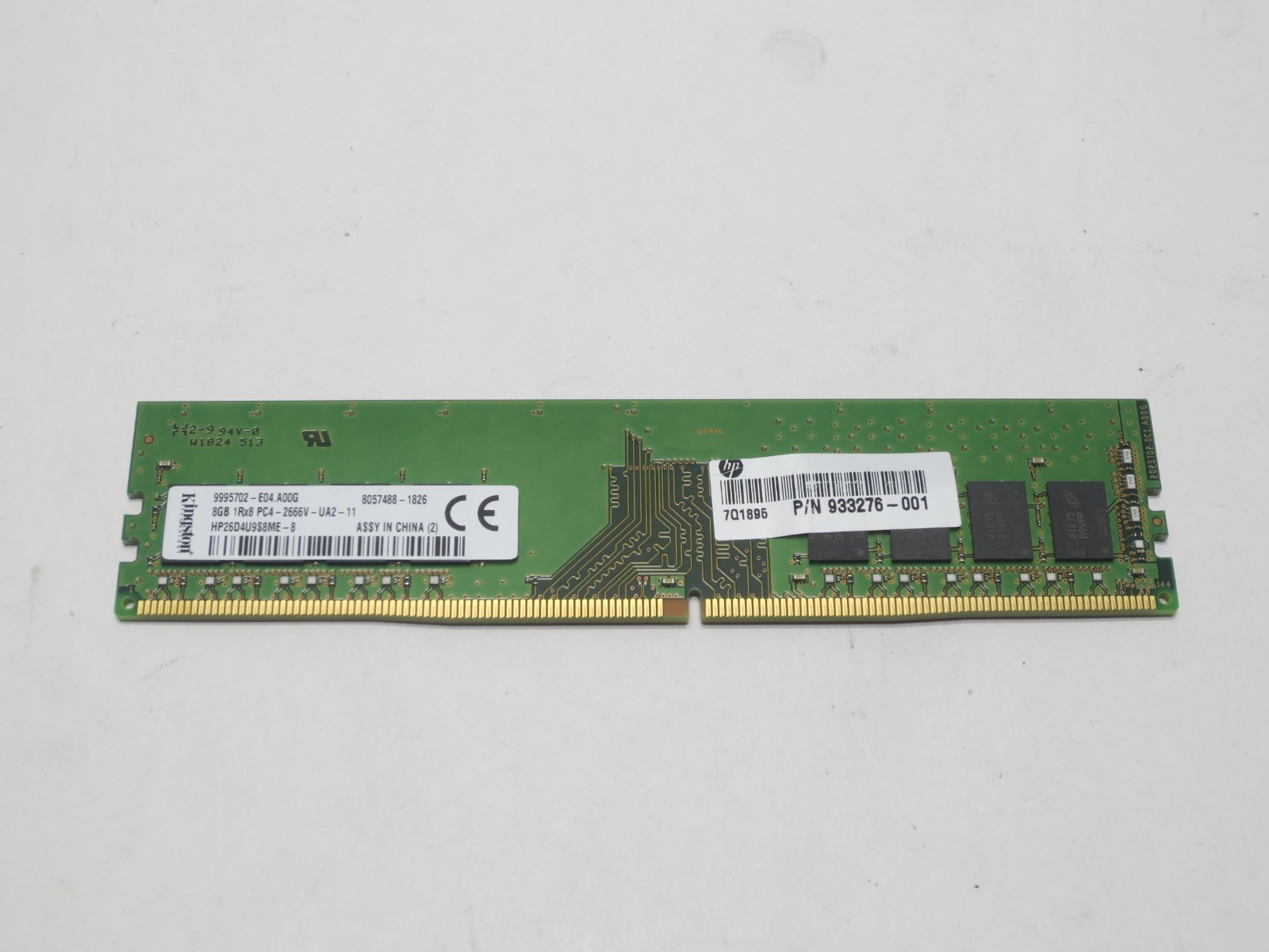 Kingston 8GB 1Rx8 PC4-2666V DDR4 UDIMM Computer Memory RAM, HP26D4U9S8ME-8