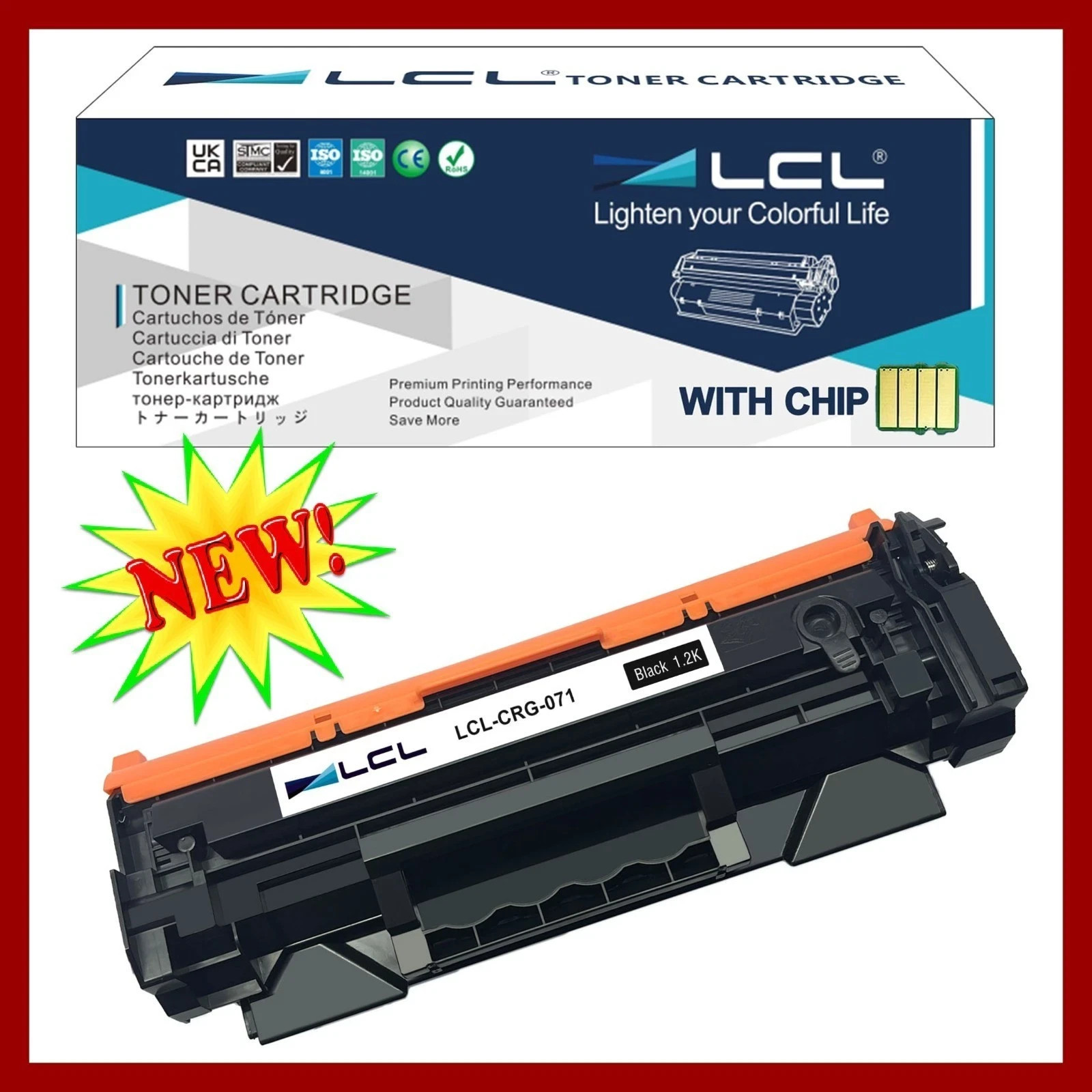 (x2) LCL Compatible Black Toner Cartridge Canon 071 CRG071