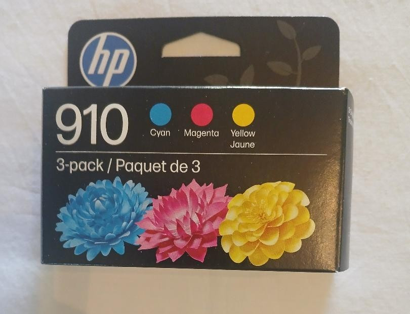 3/2028 Fresh Color Set of 3 New Genuine HP 910 CYM Inks 3YN97AN *NO RETAIL BOX*