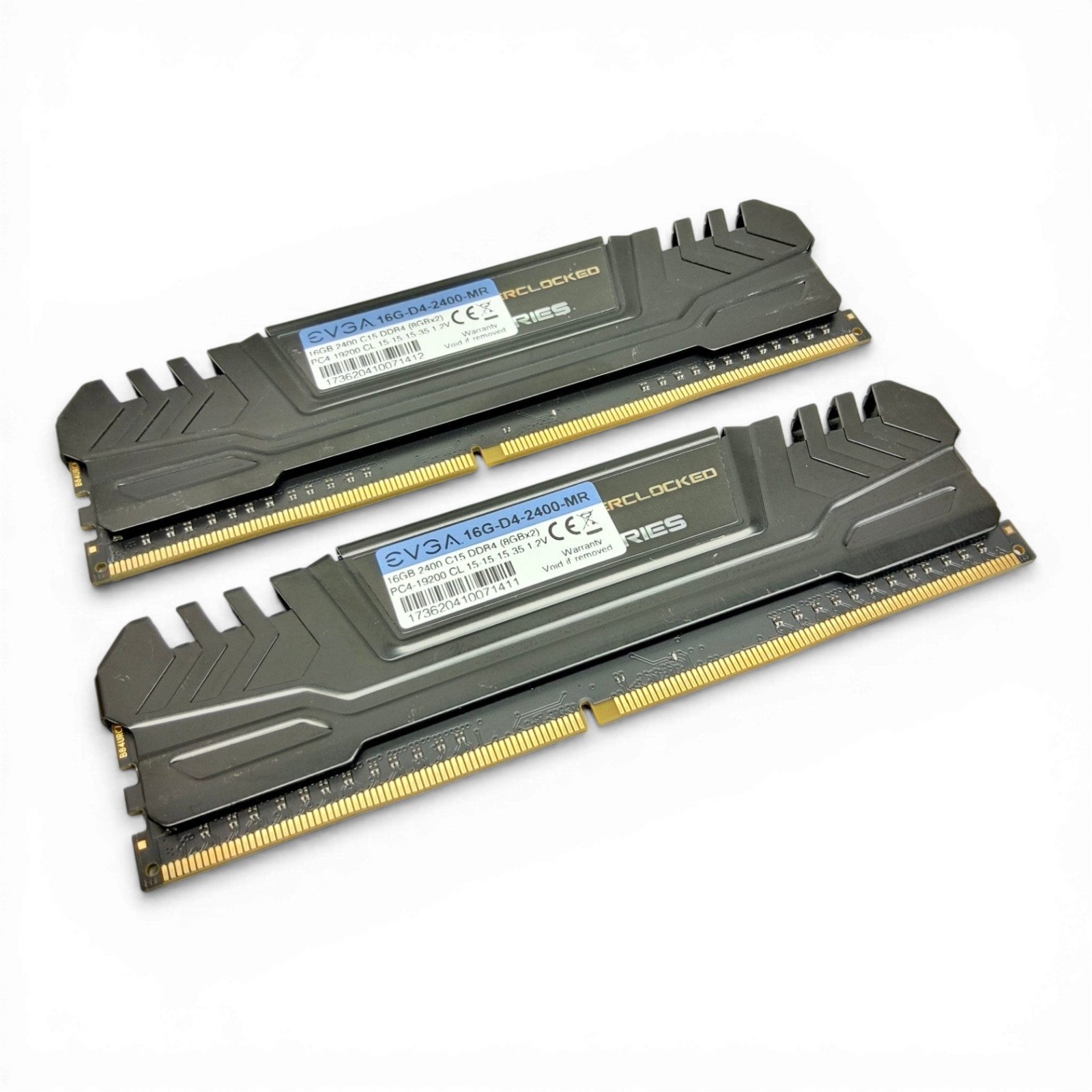 Lot of 2 EVGA SuperClocked 8GB 16G‑D4‑2400‑MR DDR4 Desktop Memory RAM
