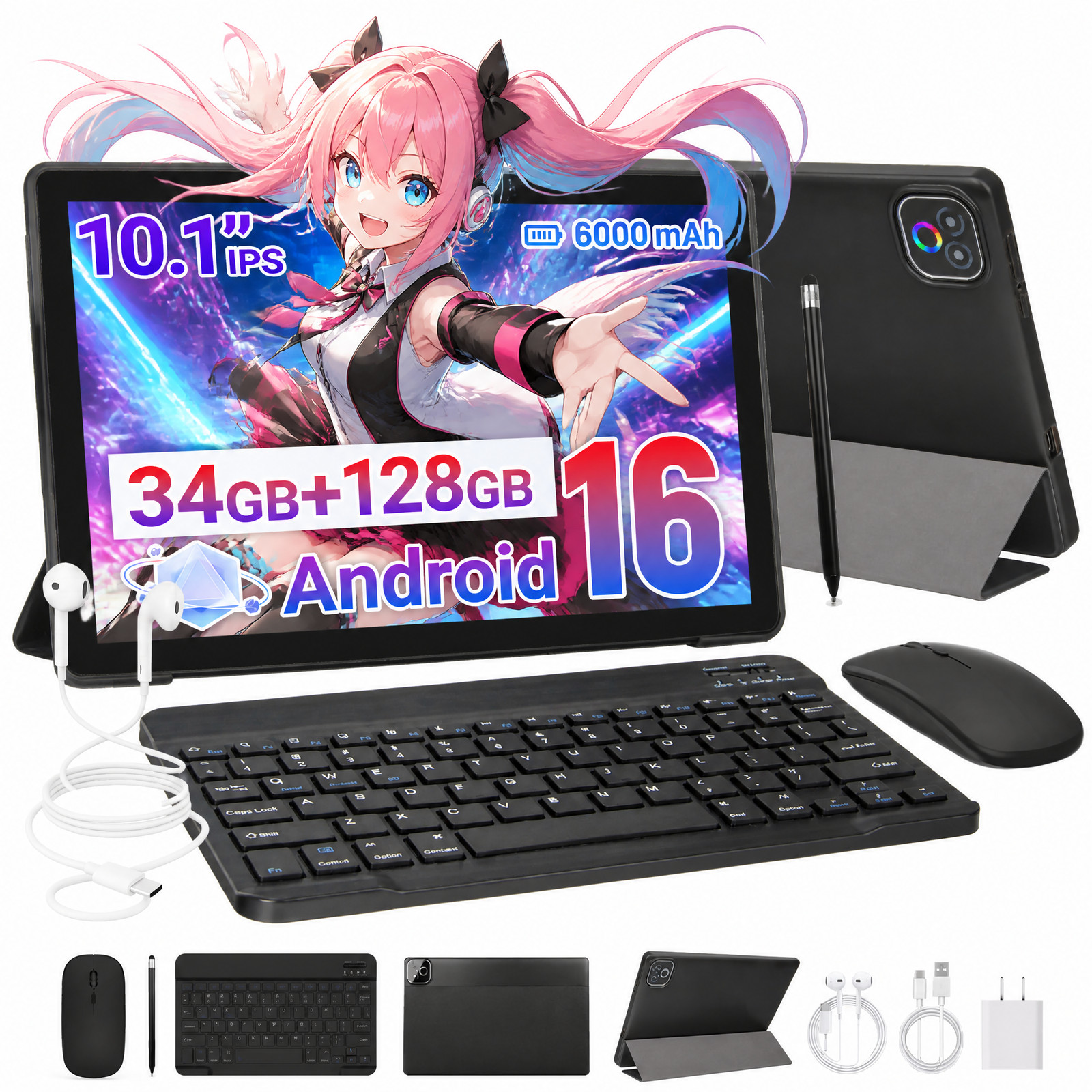 AEEZO 10'' IPS WiFi Tablet Android 16 Pad 34+128G Octa Core Dual Camera 2026 New