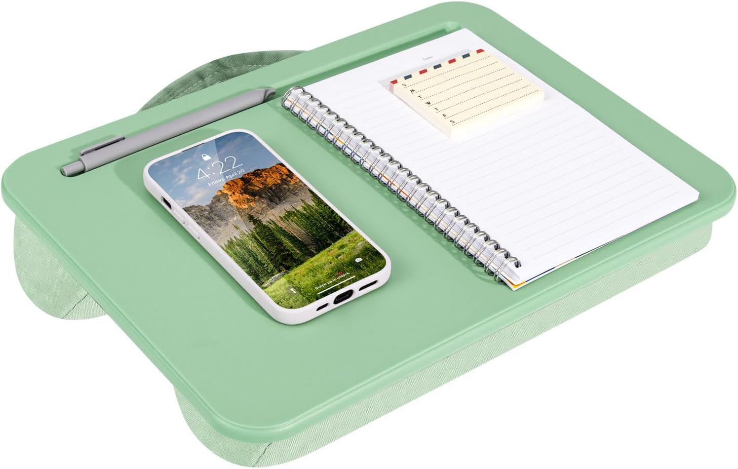 Compact Lap Desk – Sage Green, Fits 14" Laptops