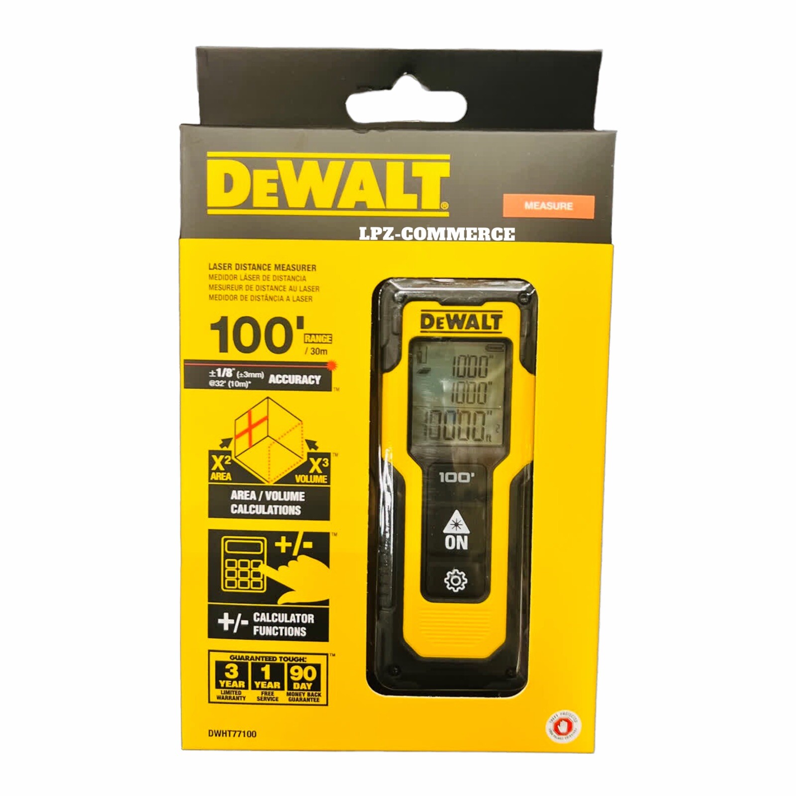 Dewalt 100ft Laser Distance Measurer 100’/30 m DWHT77100 NEW