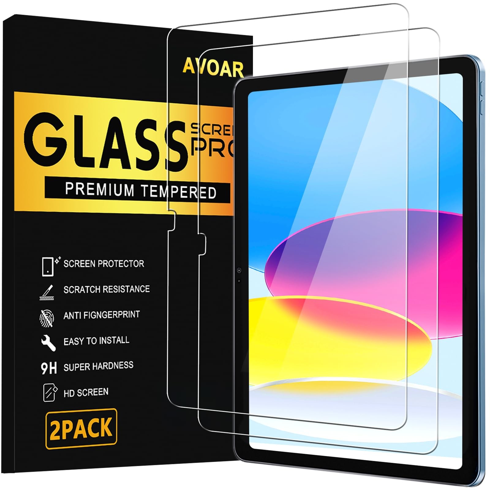 AVOAR 2 Pack Screen Protector for iPad 11th A16 2025 & 10th Generation 10.9 I...