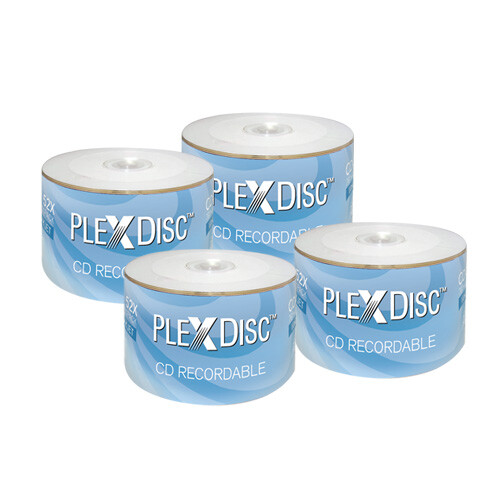 200 PC PlexDisc 52X 700 MB 80 MIN CD-R Logo Top Blank Disc Media 631-800