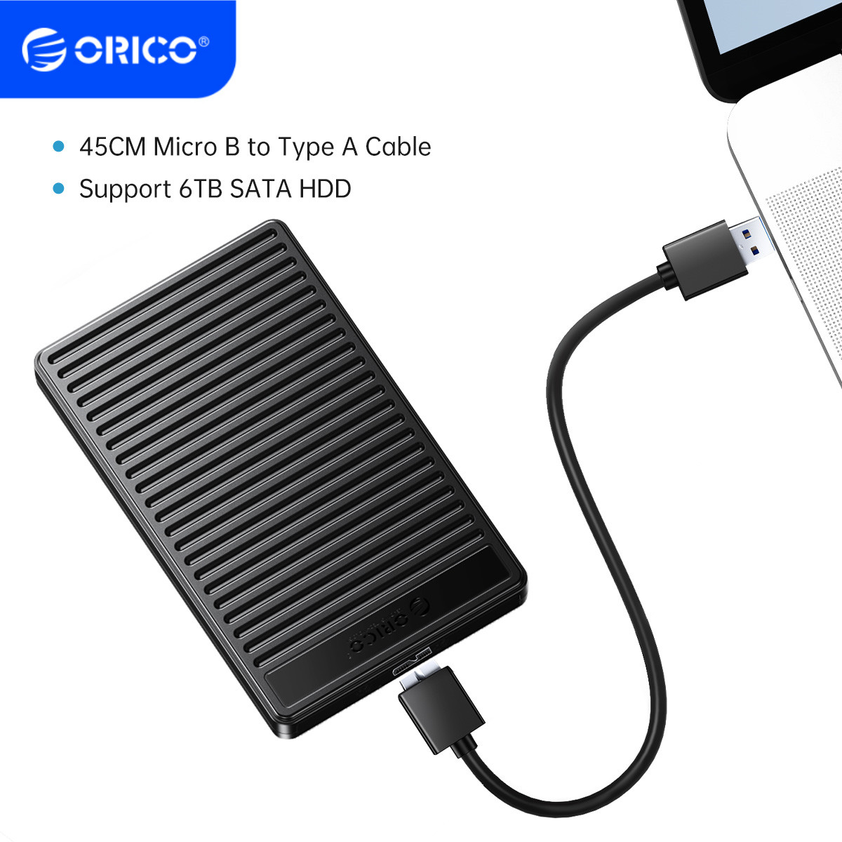 ORICO 2.5\" Hard Drive Disk USB3.0 to SATA HDD SSD Enclosure External Laptop US