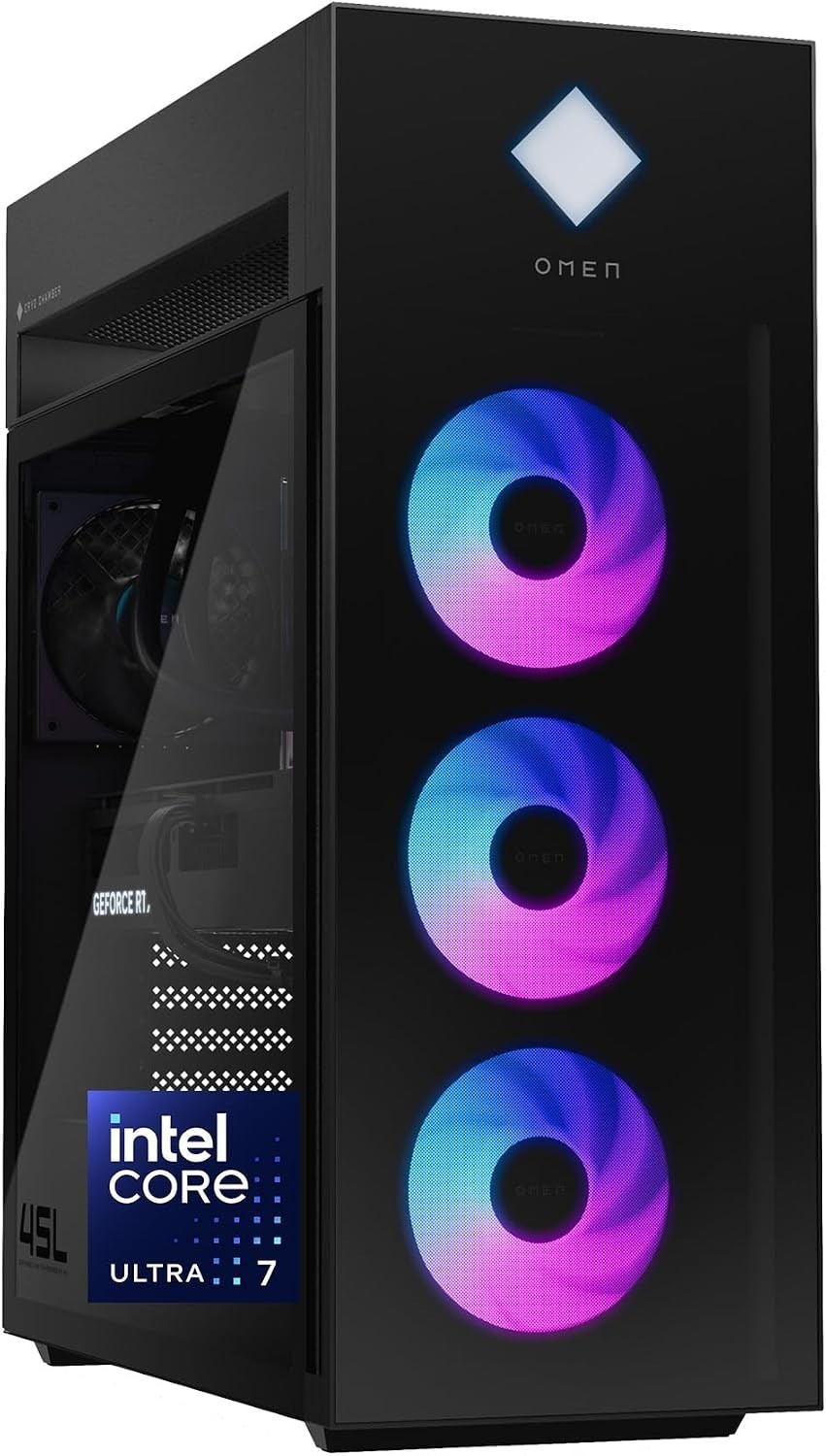HP OMEN 45L Gaming Desktop, Intel Core Ultra 7 265K, 16GB DDR5-6000 RGB, 1TB SSD