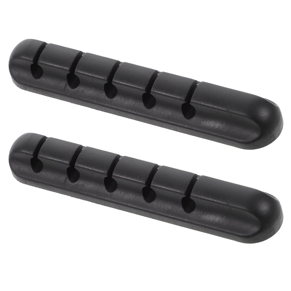 2Pcs Silicone Data Cable Organizer Durable USB Cable Holder for Car Use Black