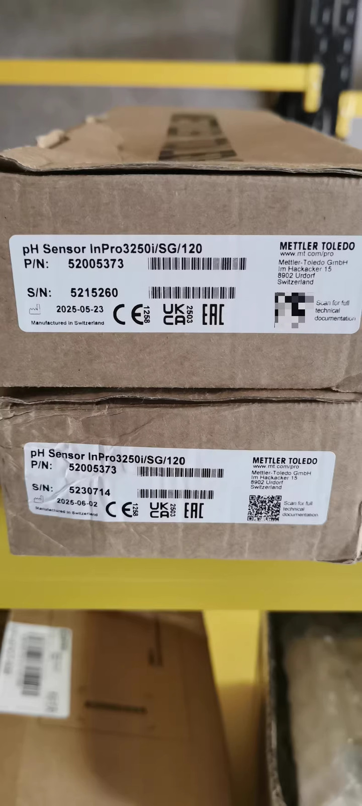 New Mettler Toledo pH Sensor InPro3250i/SG/120 52005373 DHL/FedEx Fastshipping