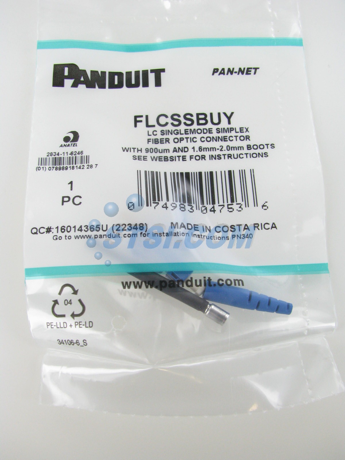 Panduit FLCSSBUY LC OS2 Singlemode Field Polish Fiber Optic Connector ~STSI