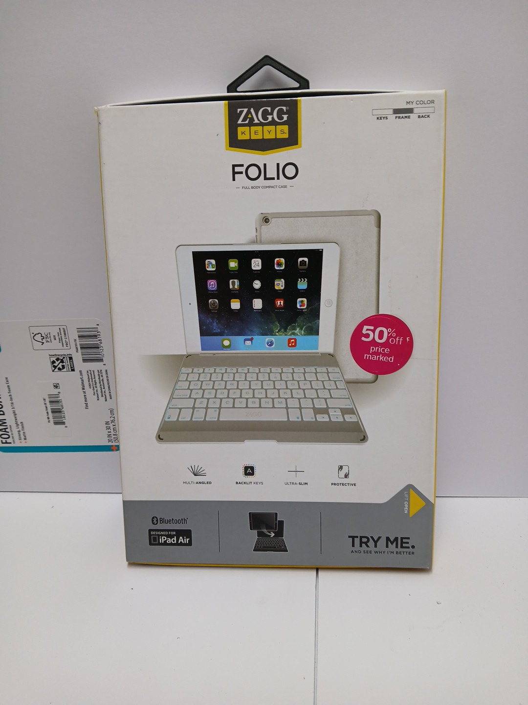 NEW Zagg Keys Pro Folio iPad Air 4th 3rd 2nd Gen Gray White Case With Keyboard