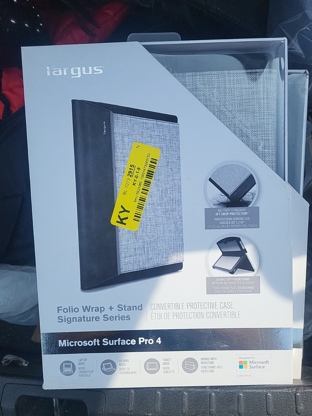 TARGUS FOLIO WRAP + STAND SIGNATURE SERIES FOR MICROSOFT SURFACE PRO 4 GRAY NEW