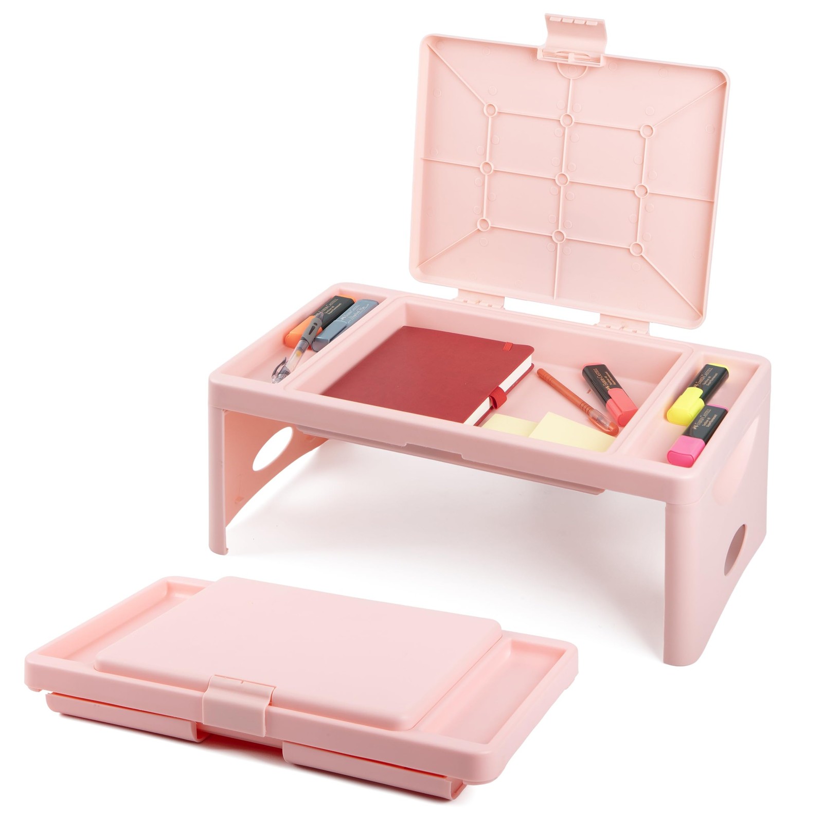 Folding Lap Desk - Blush, Plastic & Steel - Sturdy Car Seat Tray for Kids Tra...