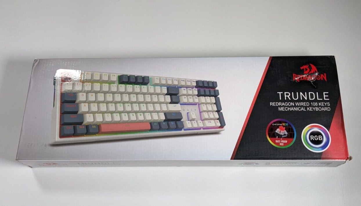Redragon TRUNDLE K668 Wired RGB Gaming Keyboard, Red Switches