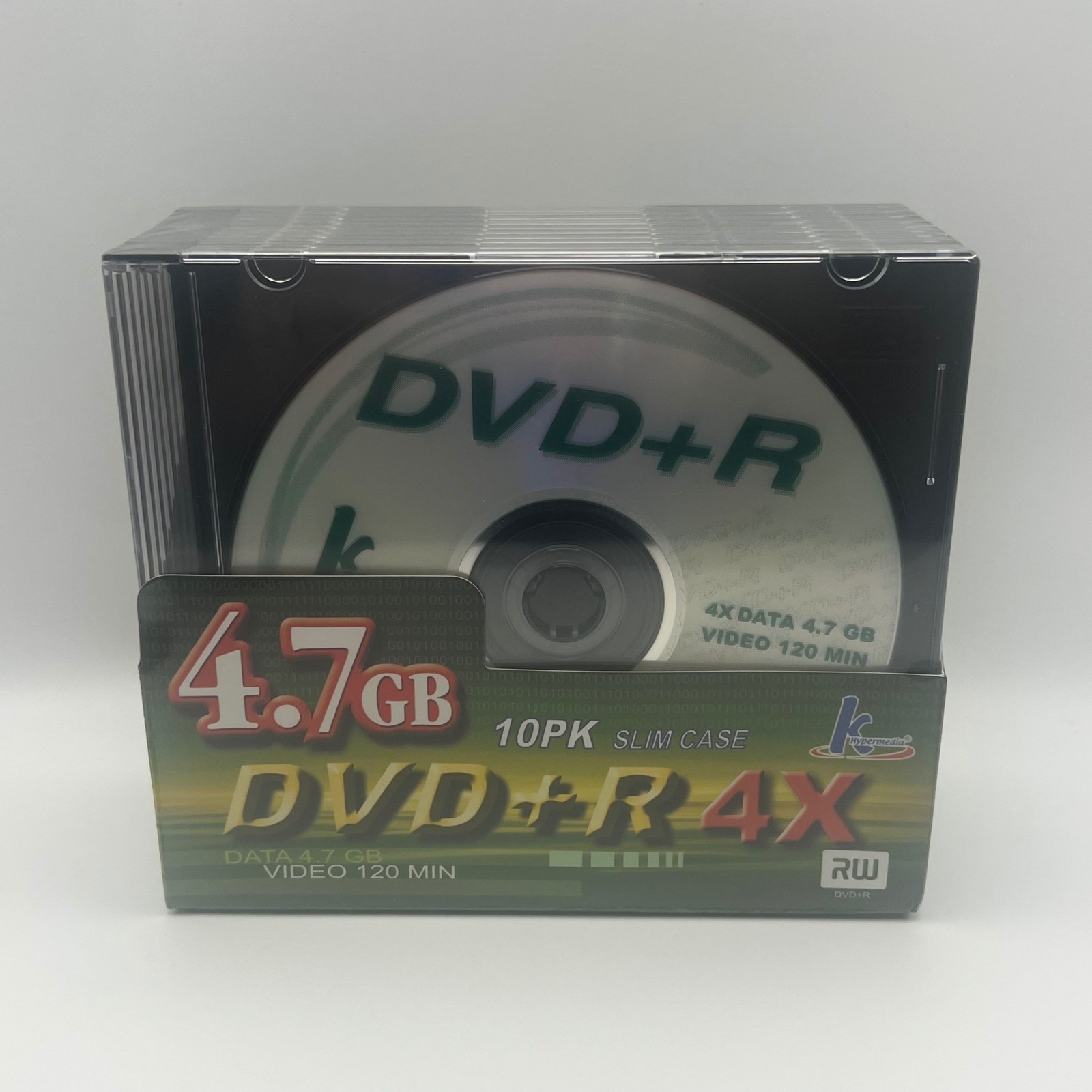 New Sealed KHypermedia DVD+R 4.7GB 120 Min 4X Blank Media 10-Pack Slim Cases