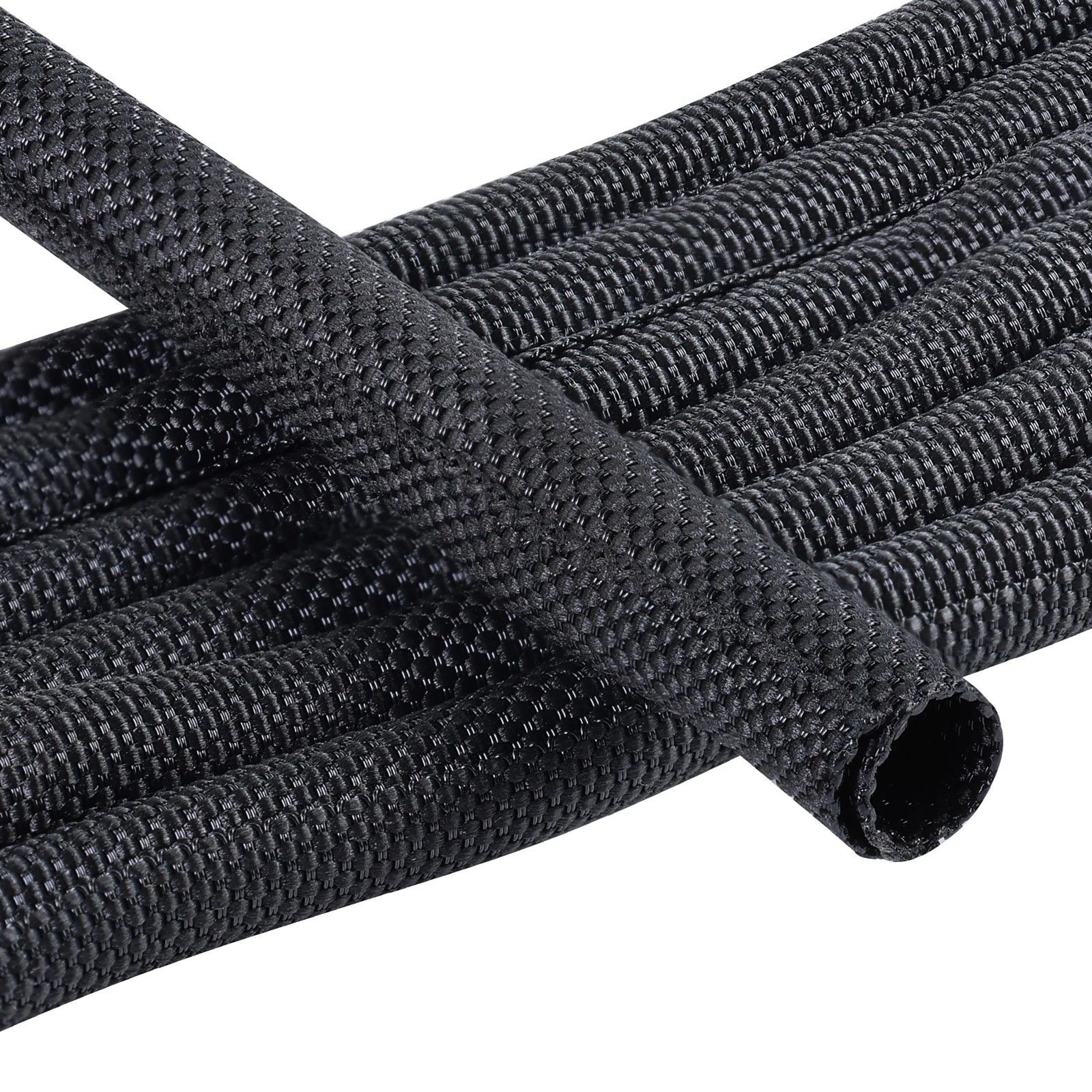 Automotive Wire Sheathing Split Loom Braided Mesh Cable Sleeve 1/4" x 28ft Prote