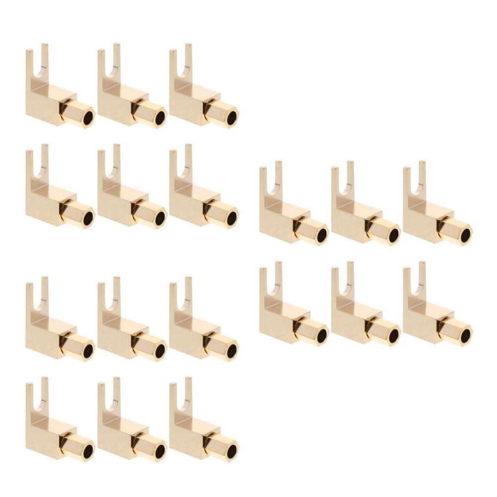 Screw Tight Gold Plated Copper Banana Spade Connector for Audio Cable