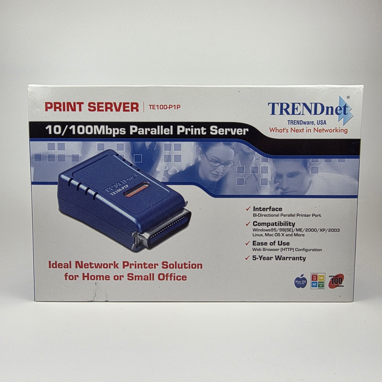 TRENDnet TE100-P1P 1-Port 10/100Mbps Parallel Print Server