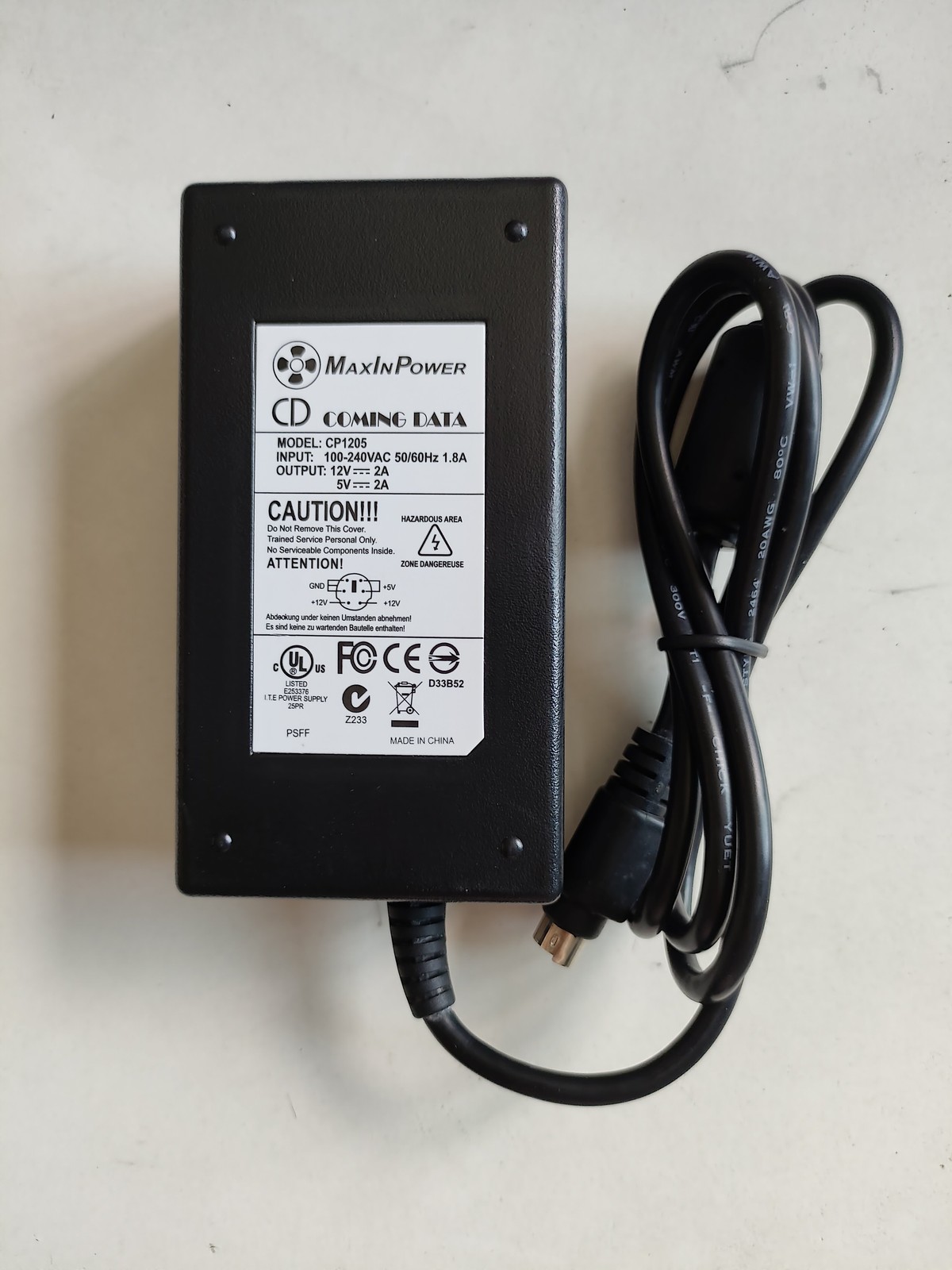 COMING DATA COMING DATA 5V12V/2A AC DC Adapter Charger 6PIN CP1205 Round Port 