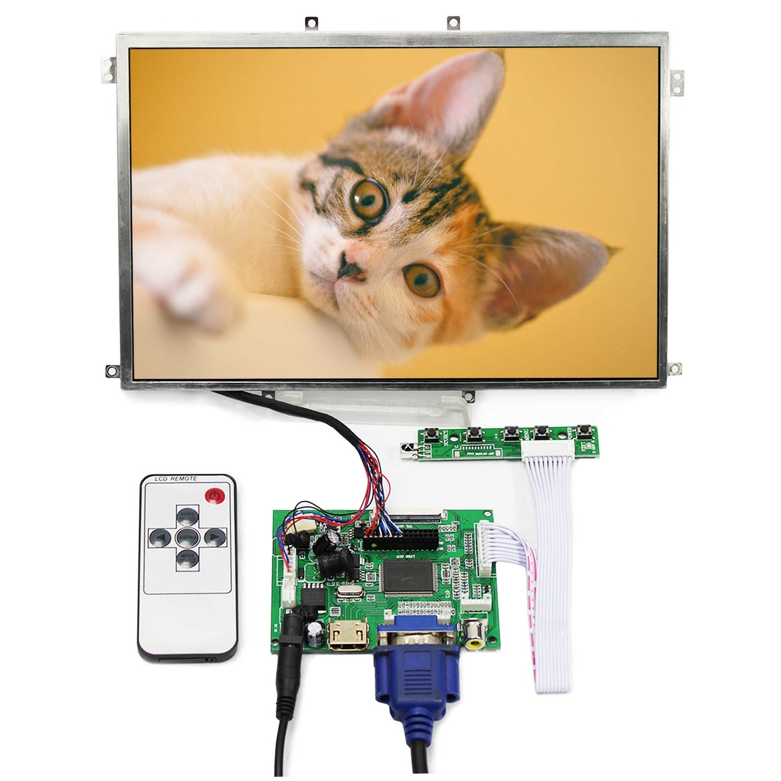 HD VGA 2AV LCD driver board 10.1inch HSD101PWW1 A 1280x800 lcd panel
