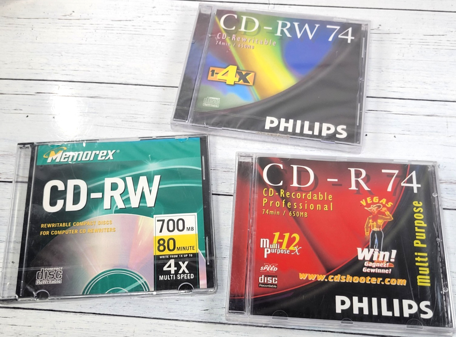 Blank CD-R Bundle - Philips CDR74, CDRW74, Memorex CDRW