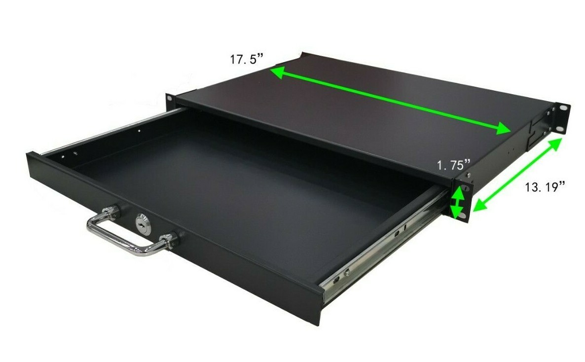 Server Cabinet Case Drawer 19" Rack Mount Lockable Deep with Key 1U 2U 3U 4U