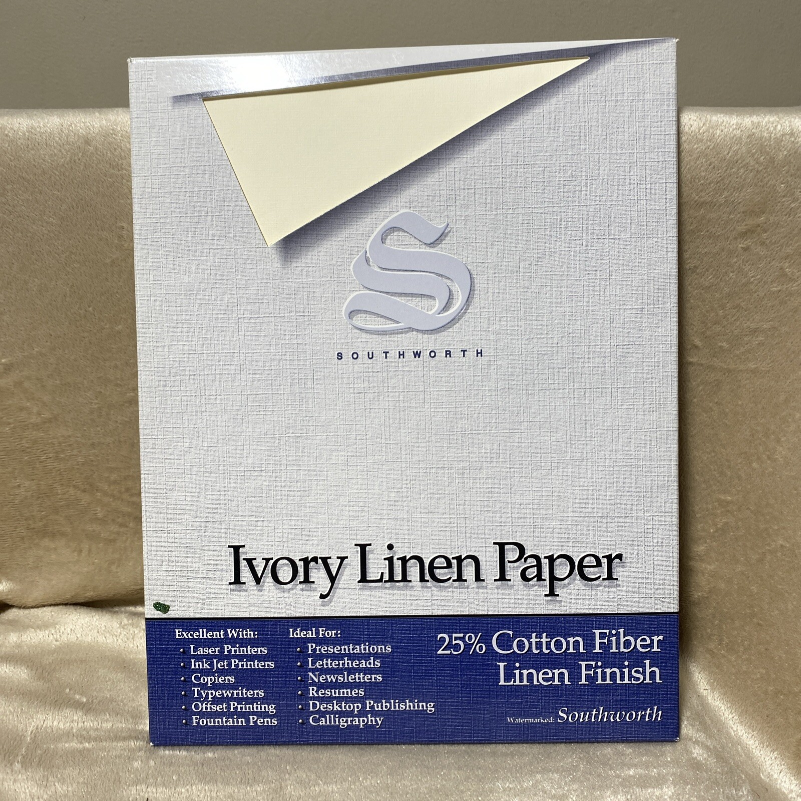 Southworth Fine Linen Ivory Business Paper 24lb 80 Sheets 25% Cotton P564C