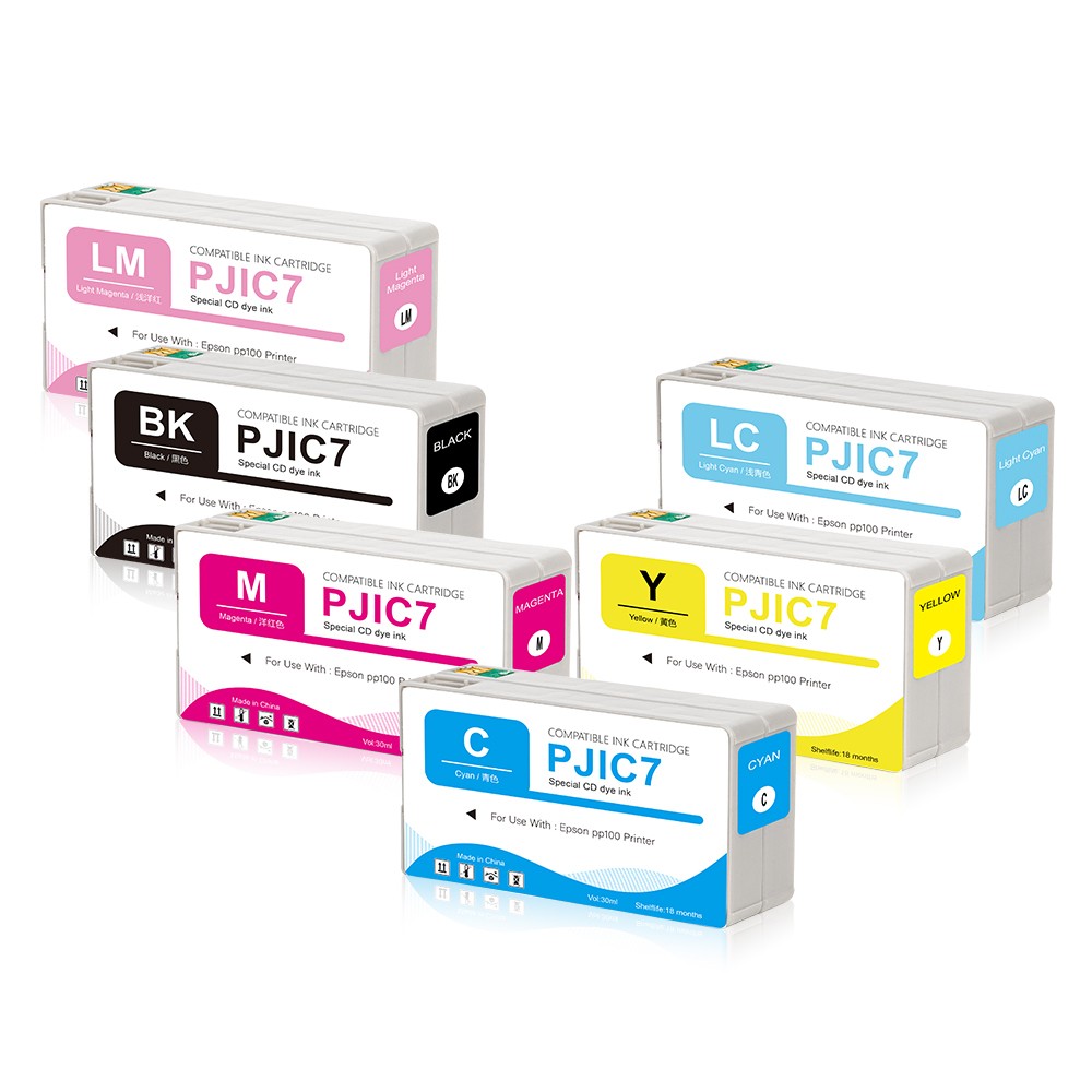 PJIC7 Compatible Ink Cartridge for Epson PP-50 PP-100N PP-100II PP-100BD 6pcs