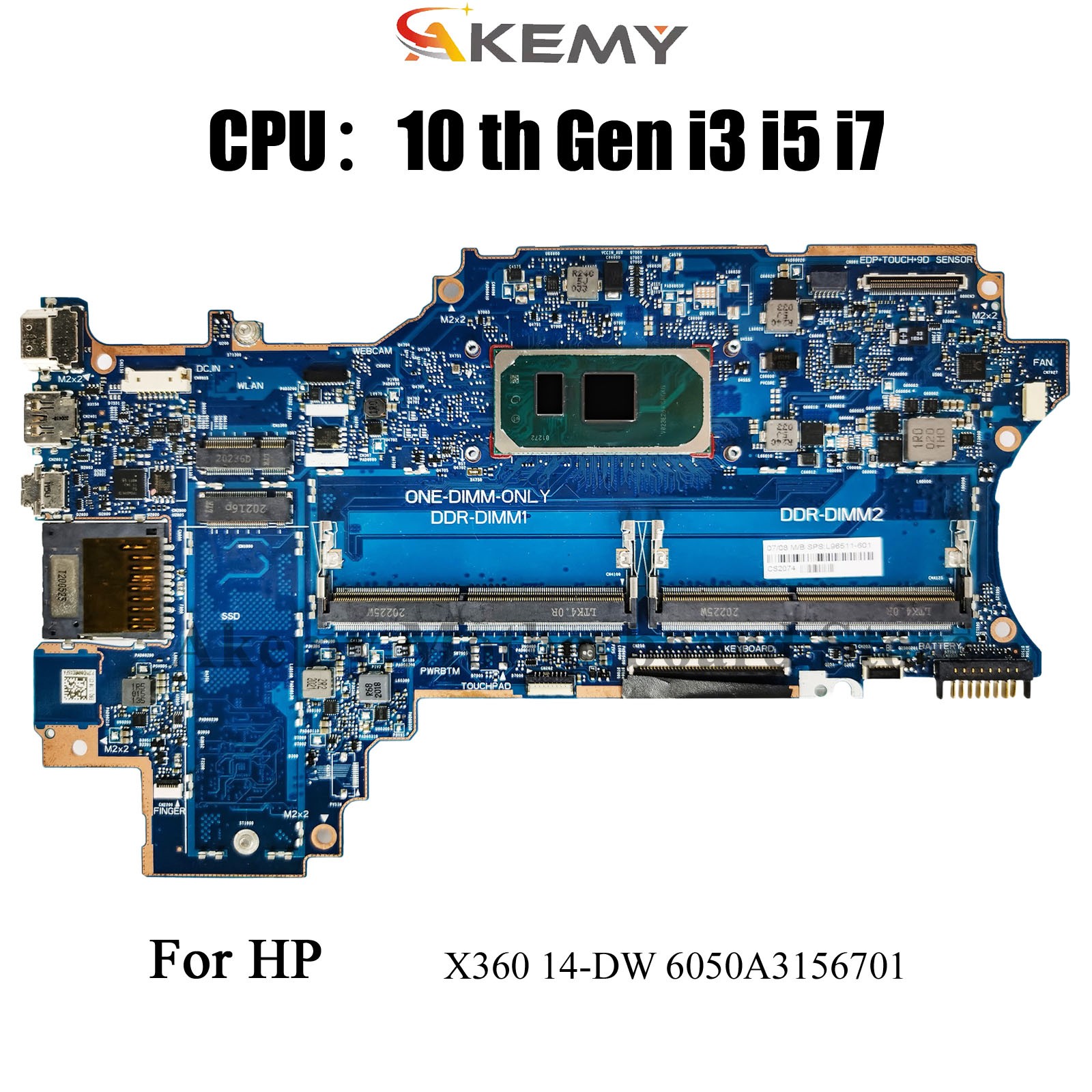 Laptop Motherboard For HP Pavilion X360 14-DW 6050A3156701 i3 i5 i7 L96510-601