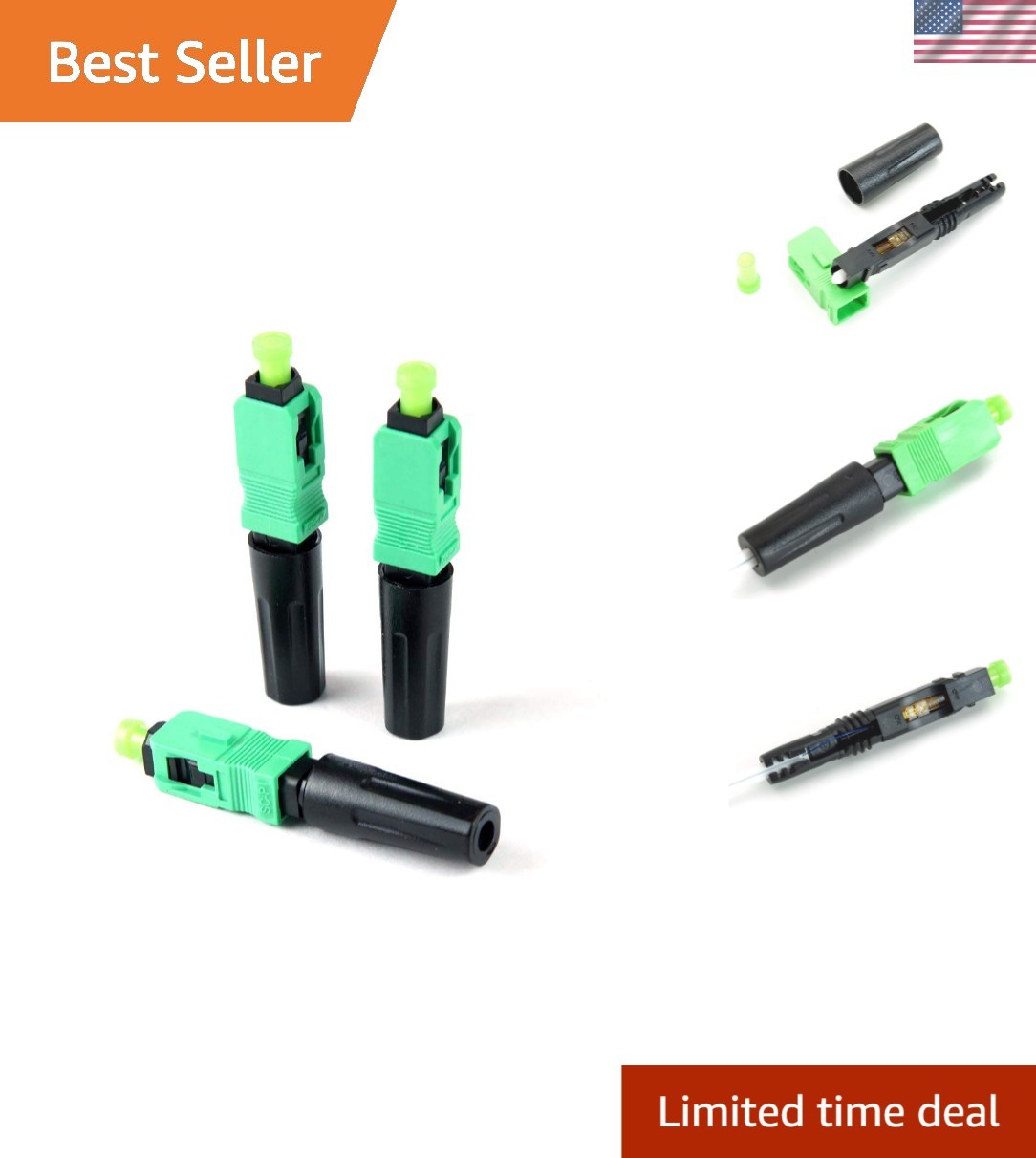 10pcs SC APC Fiber Optic Quick Connectors - High Performance & Easy Installation