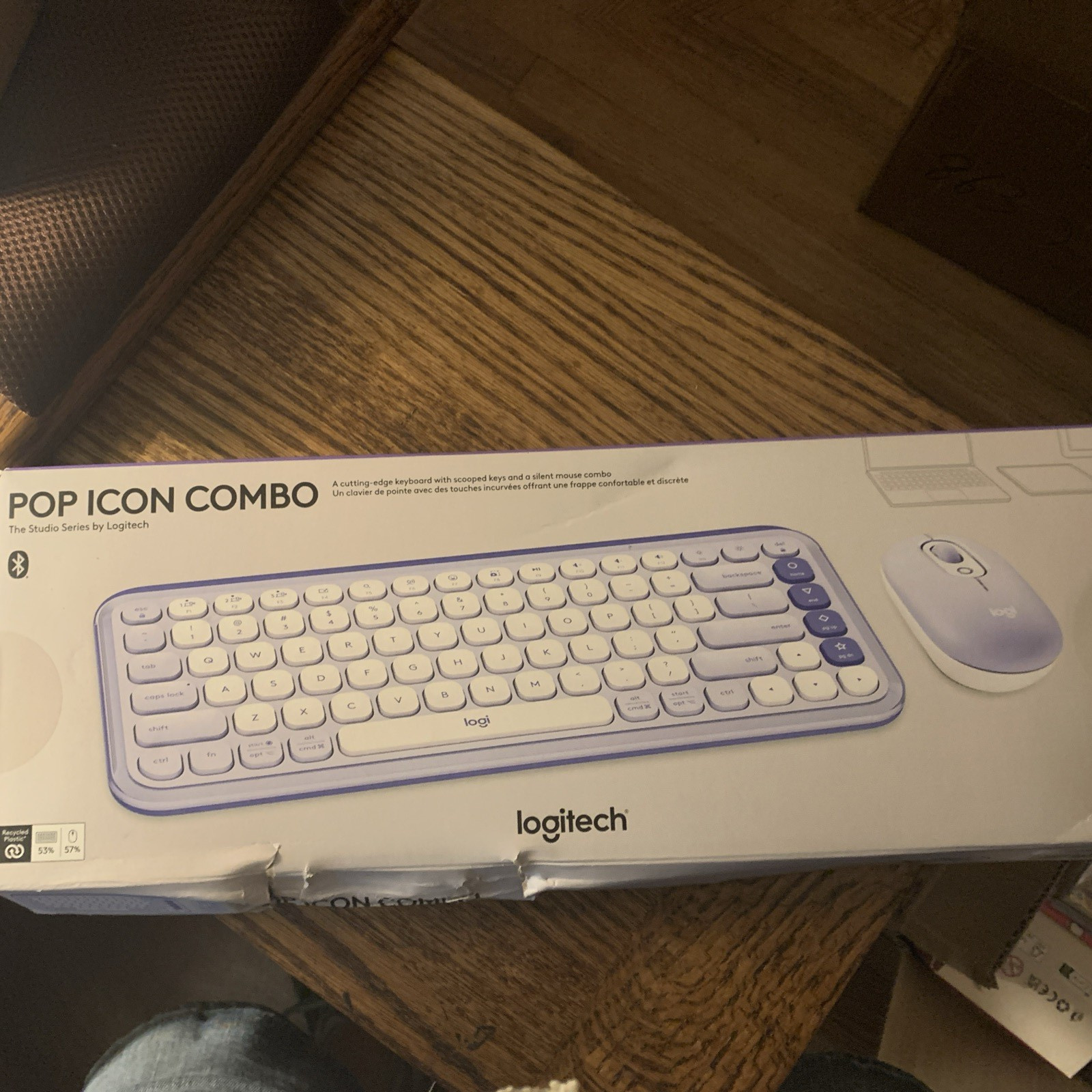 Logitech Pop Icon keyboard w/scooped keys and silent mouse.