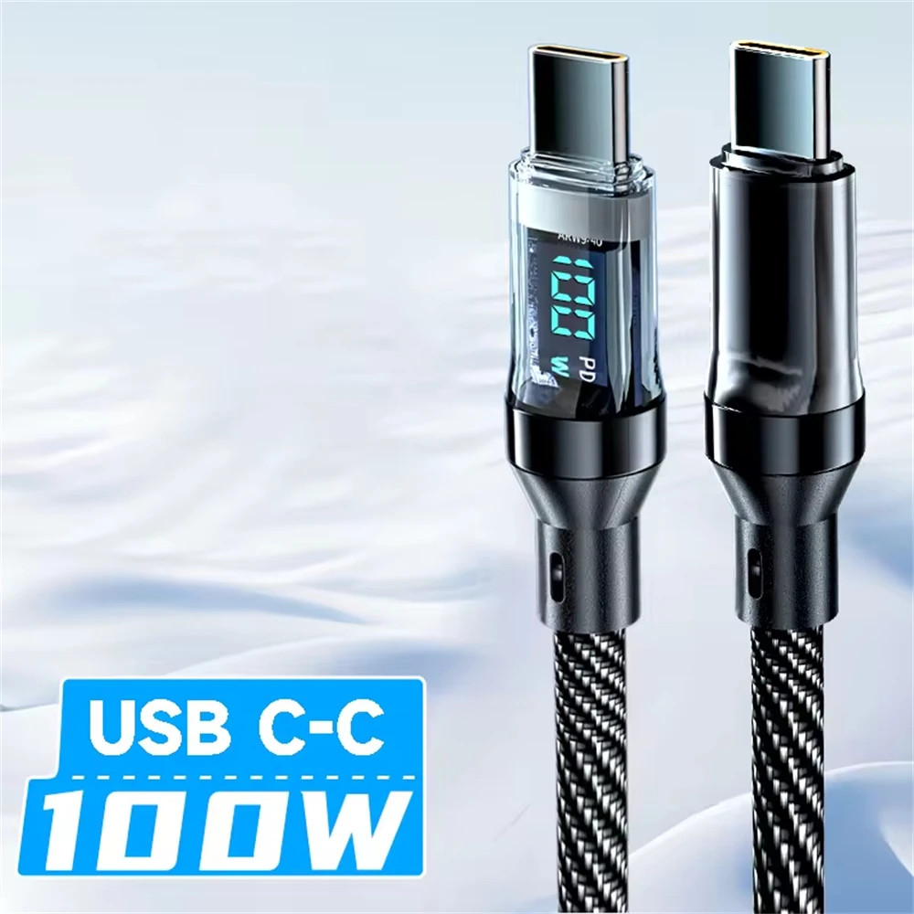 120W Super Fast Charging Cable Real-time Digital Display USB A to Type C data Ca