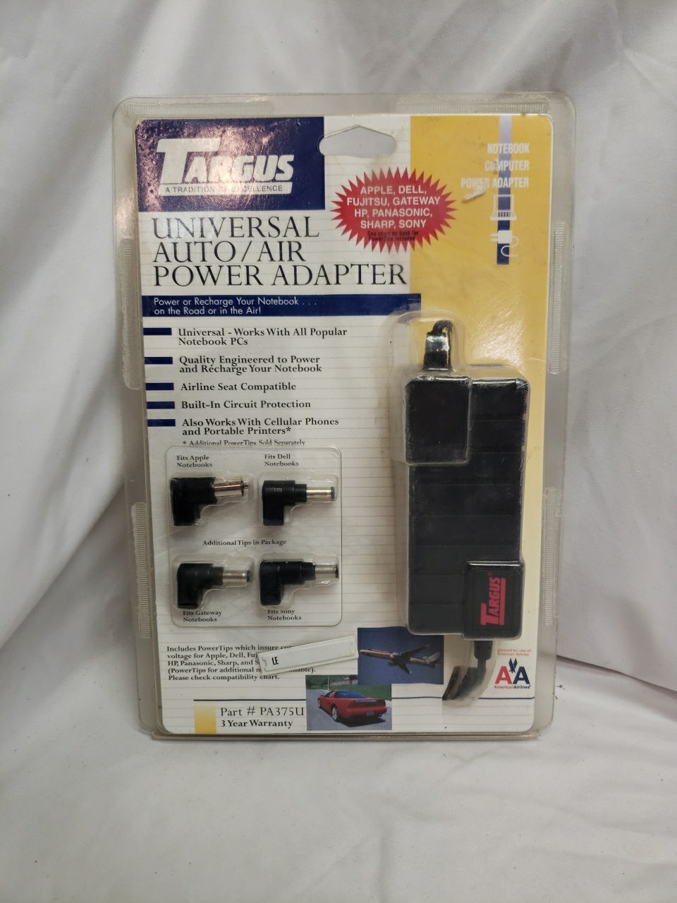 Targus PA375U Universal Auto / Air Notebook Power Adapter New